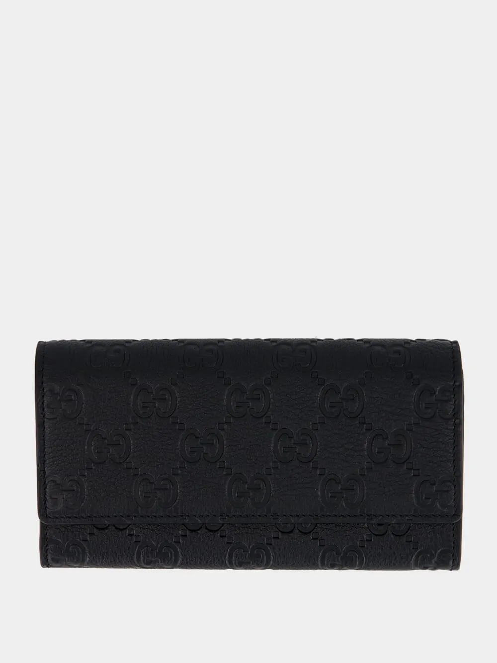 Black GG Emblem Continental Wallet