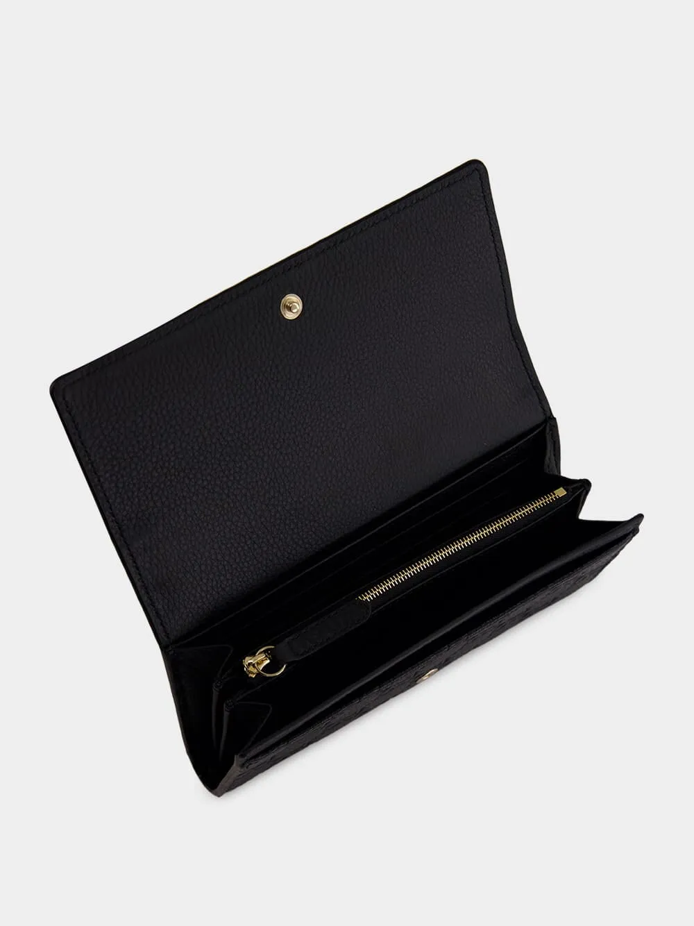 Black GG Emblem Continental Wallet