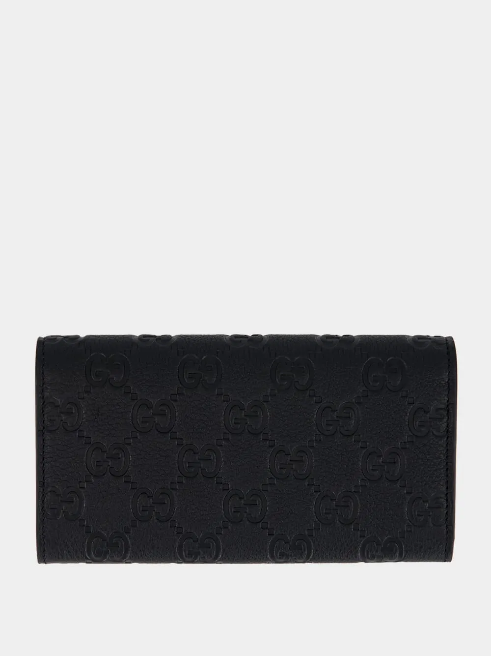 Black GG Emblem Continental Wallet
