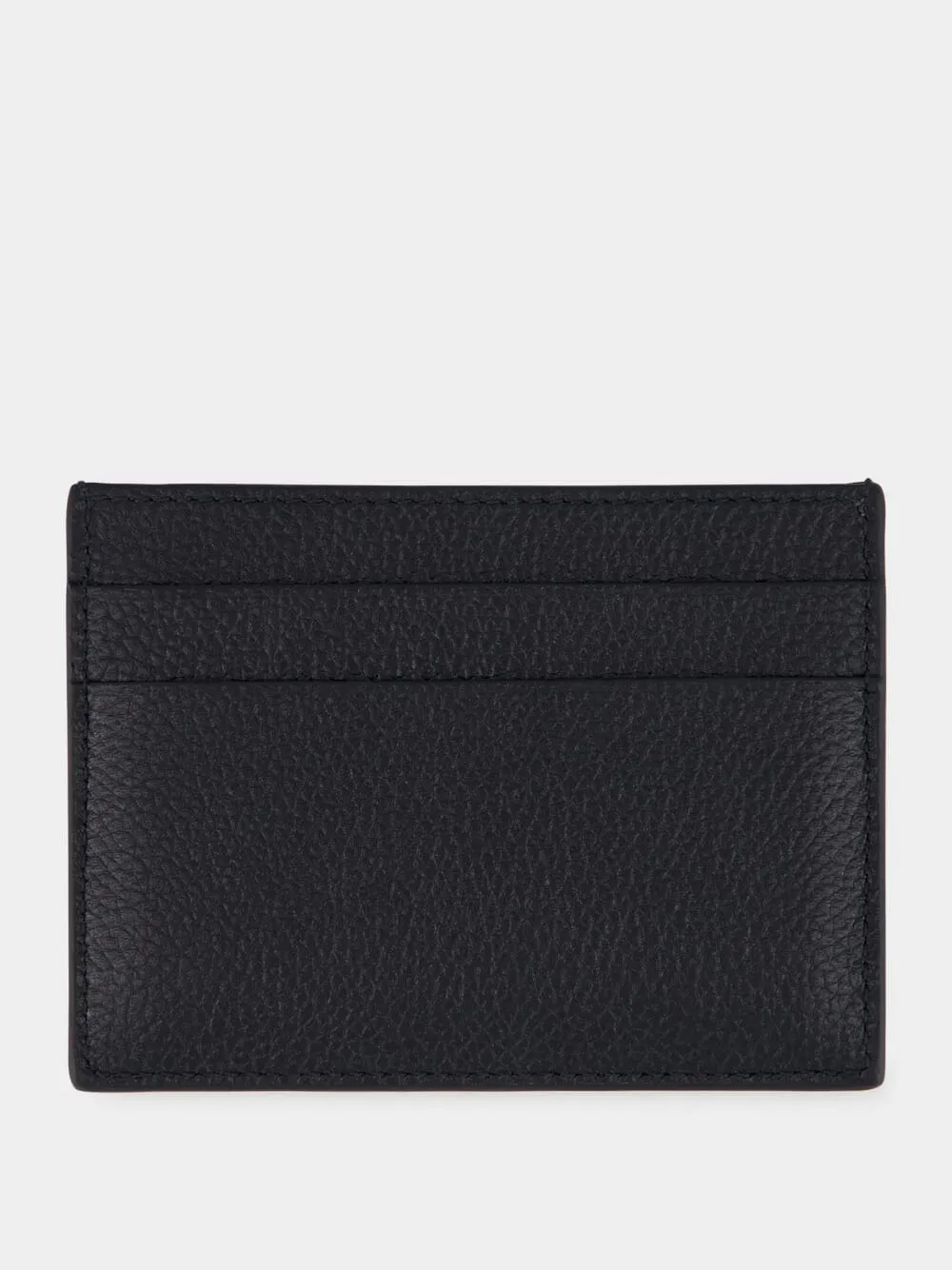 Black Grained Leather Cash Card Holder