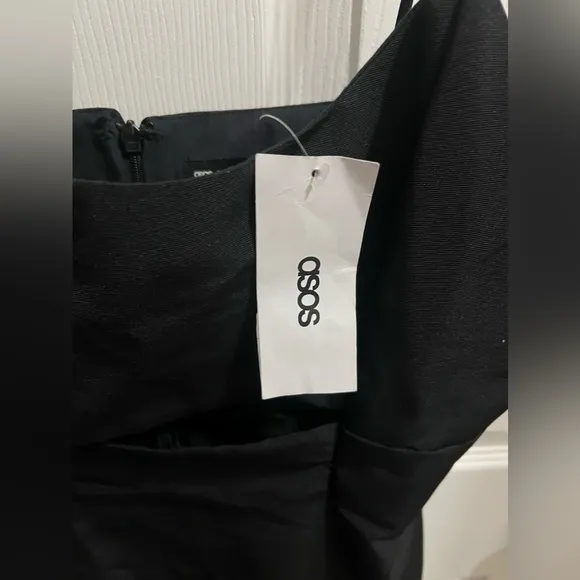 Black Sleeveless Cut Out Mini Dress ASOS Size 10 (14 UK) NWT