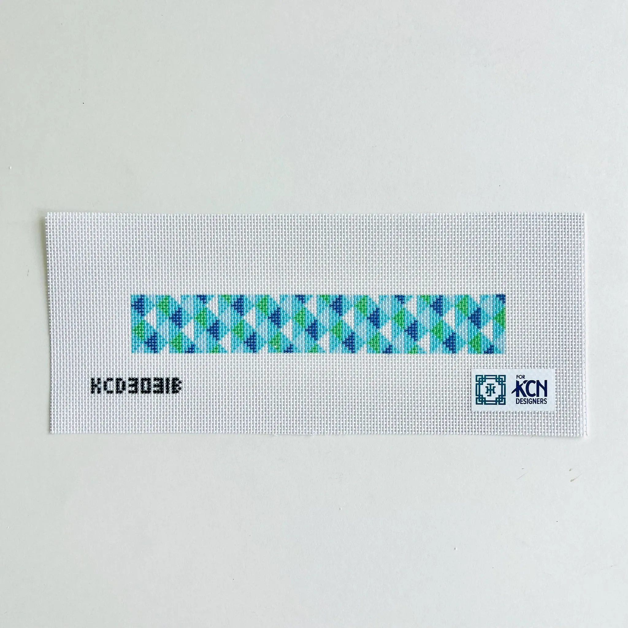 Blue Geometric Key Fob Printed Canvas
