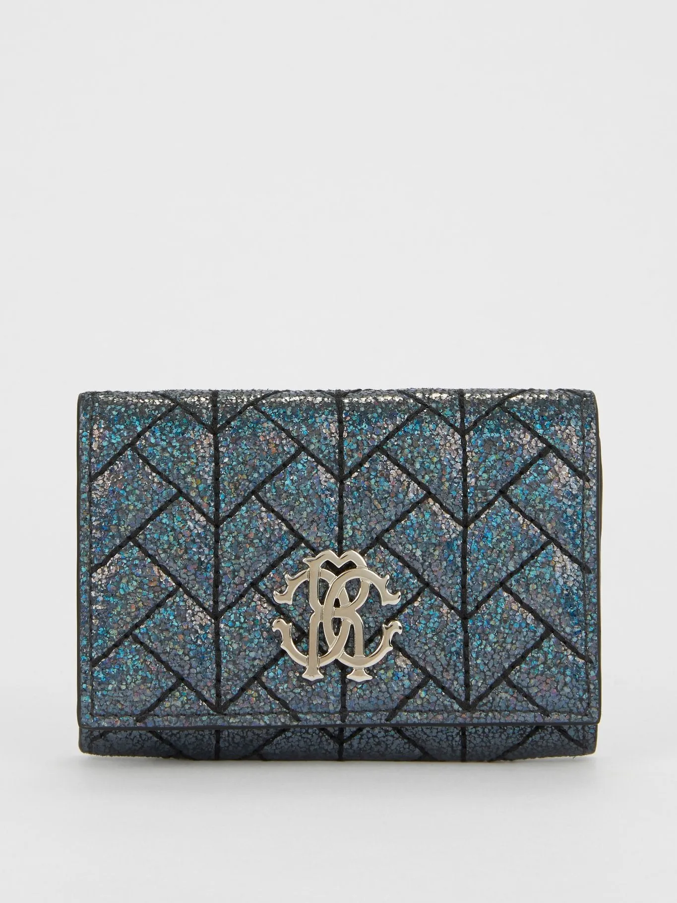 Blue Nappa Glitter Card Case
