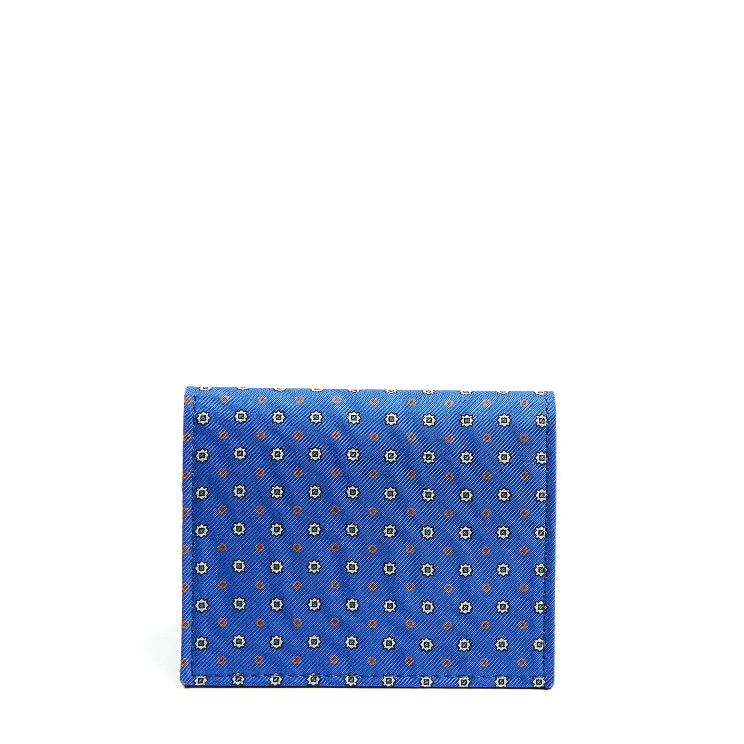 BLUETTE SILK AND LEATHER FOLDING CARD HOLDER