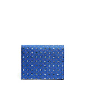BLUETTE SILK AND LEATHER FOLDING CARD HOLDER