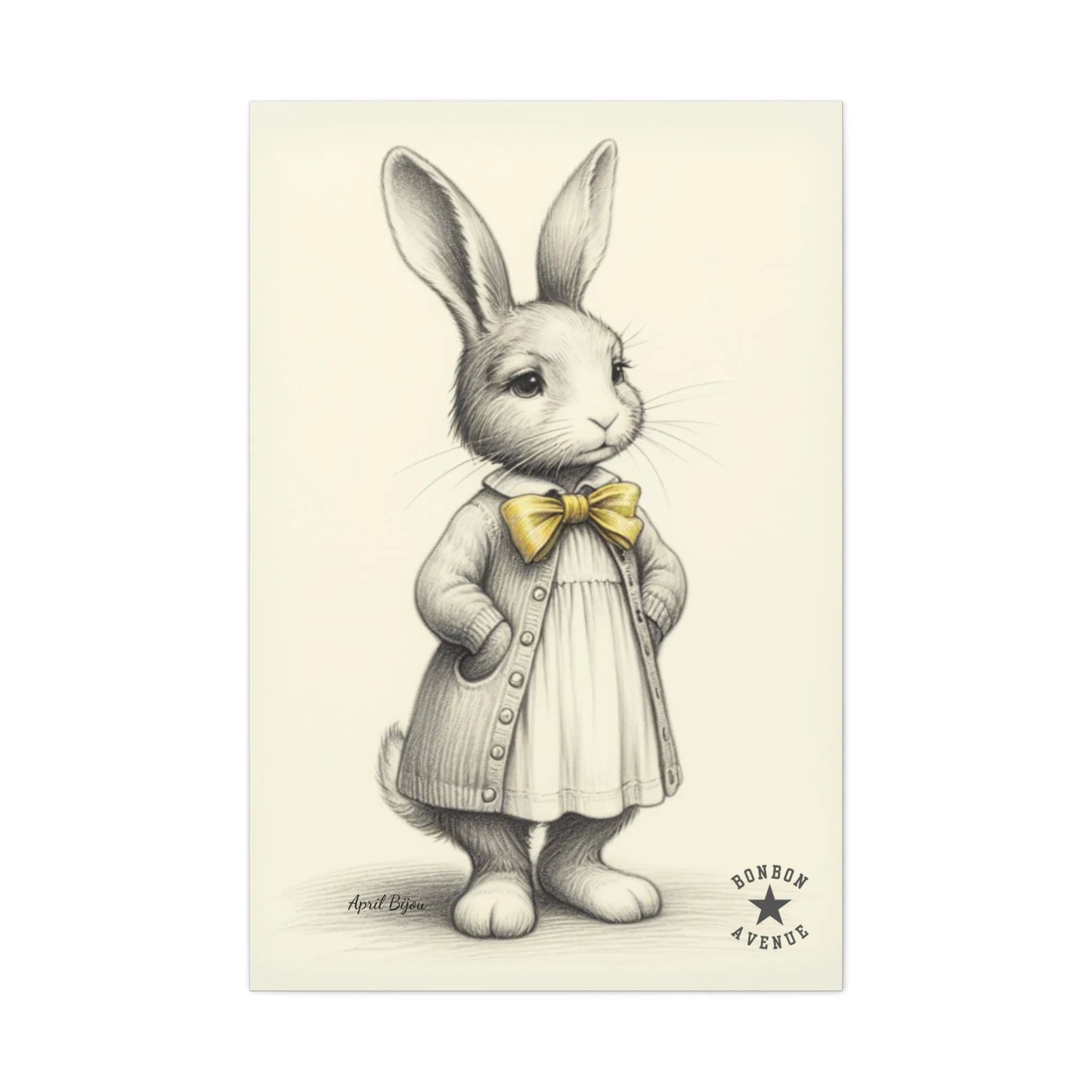 Bonbon Avenue Village Bunny Canvas Wall Art