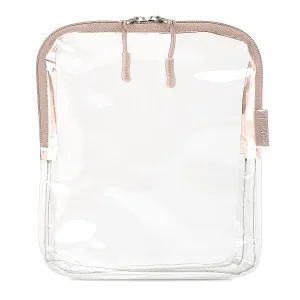BORSALI TSA-Approved Quart-Sized Bag for Carry-On Travel - One (1) Quart Clear Toiletries, Cosmetic and 3-1-1 Liquids Toiletry Bag - Taupe