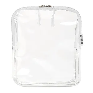 BORSALI TSA-Approved Quart-Sized Bag for Carry-On Travel - One (1) Quart Clear Toiletries, Cosmetic and 3-1-1 Liquids Toiletry Bag - White