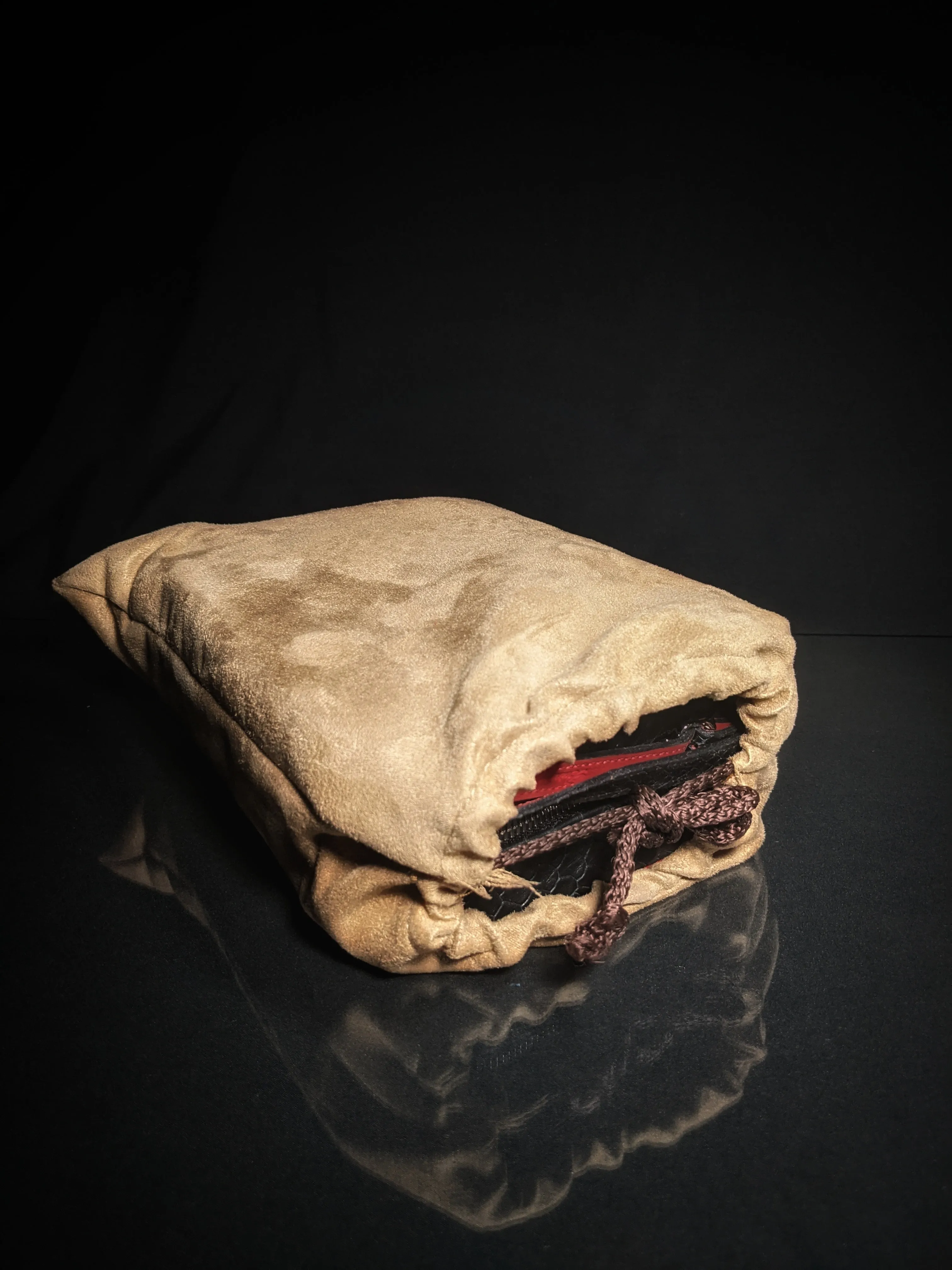 Brizard and Co Havana Traveler in Black Python Pattern and Red Leather Combo