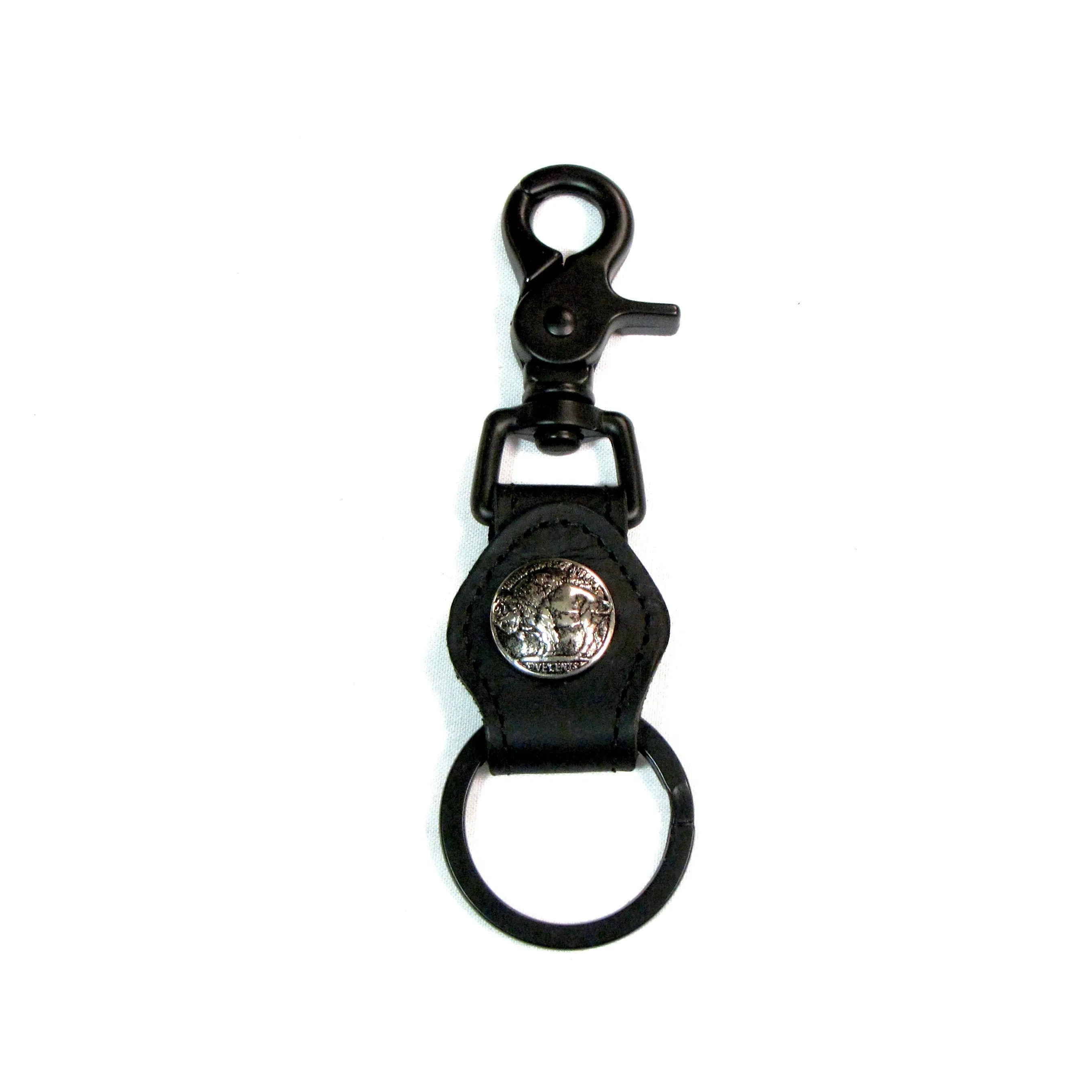 BUB05  Black on Black Key Fob w/ Buffalo Nickel
