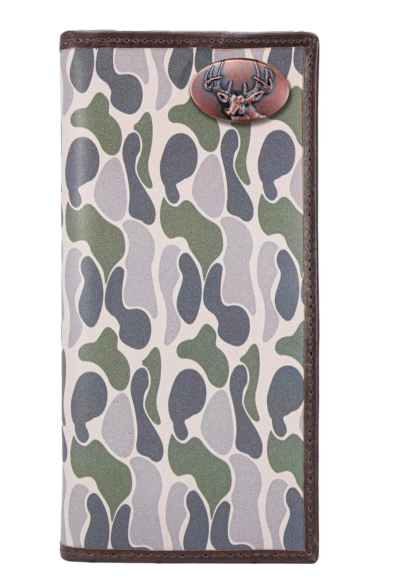 Buck Men's Secretary Old School Camo Leather Wallet.