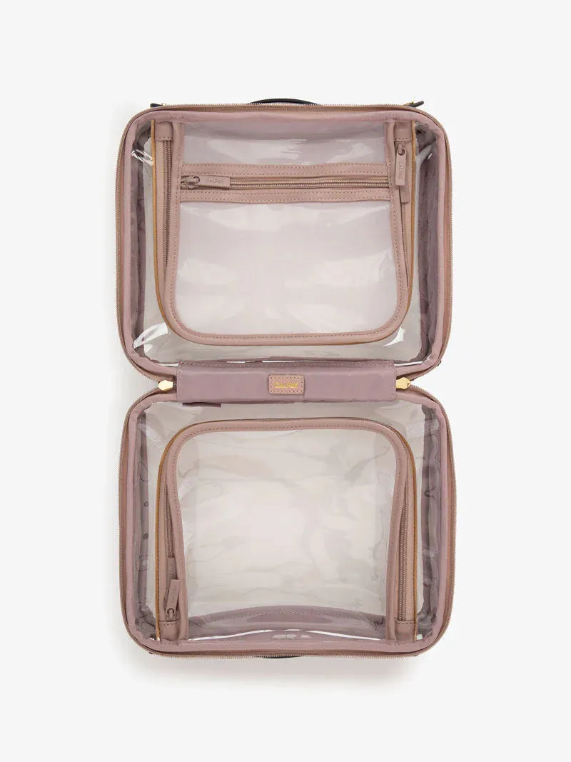 CALPAK - Large Clear Cosmetic Case Mauve