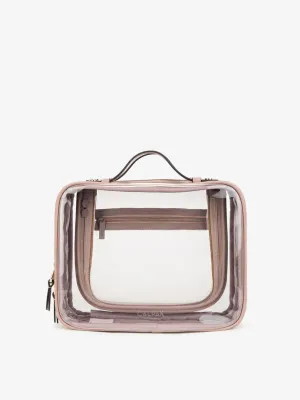 CALPAK - Large Clear Cosmetic Case Mauve