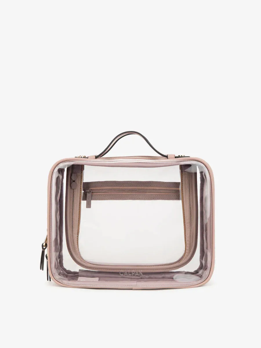 CALPAK - Large Clear Cosmetic Case Mauve
