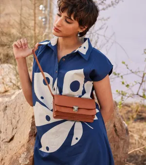 Caramel crossbody wallet