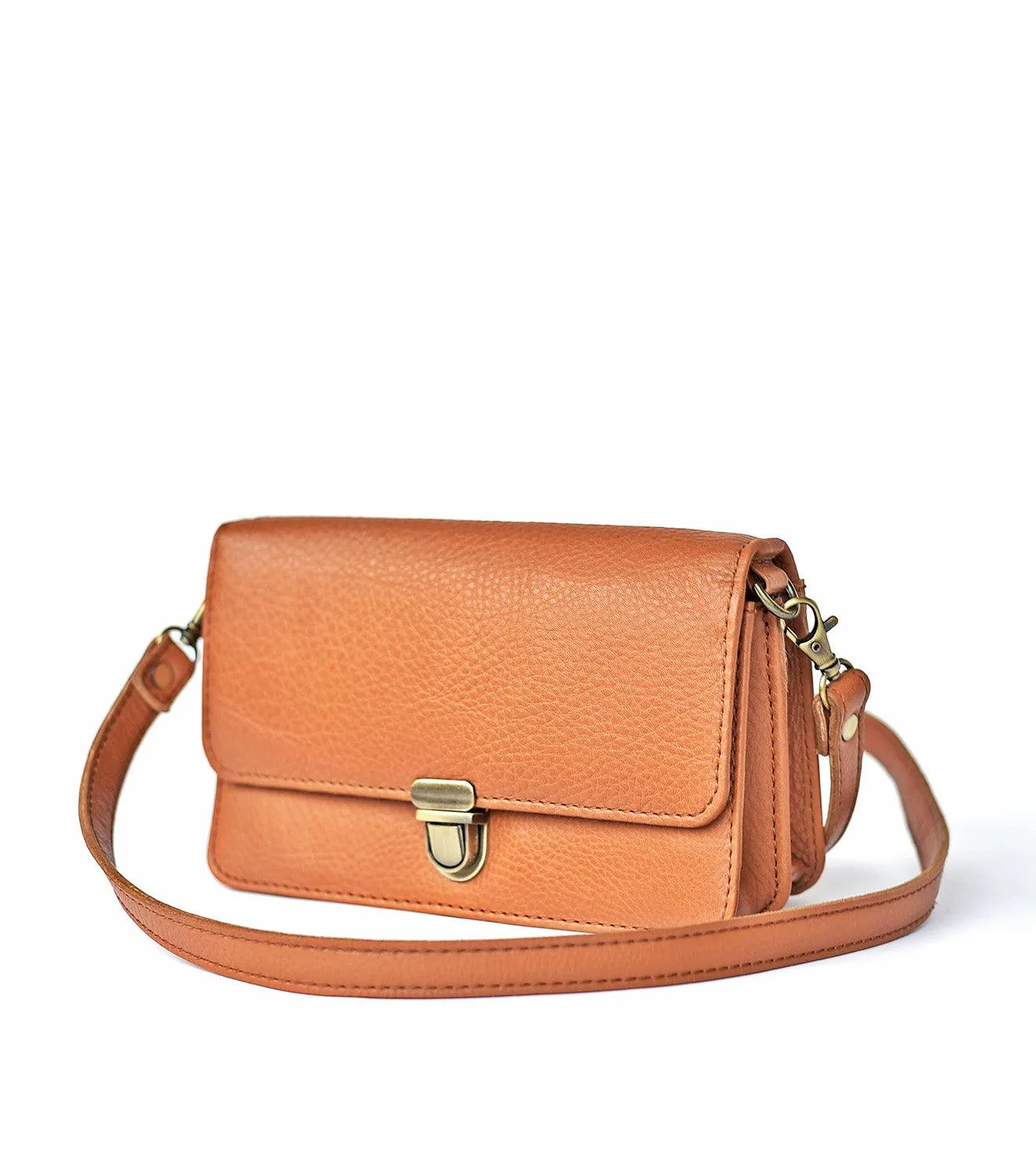 Caramel crossbody wallet