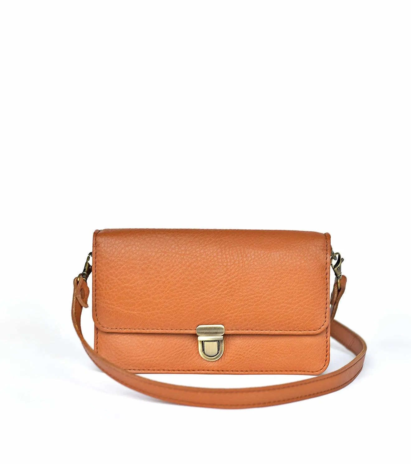 Caramel crossbody wallet