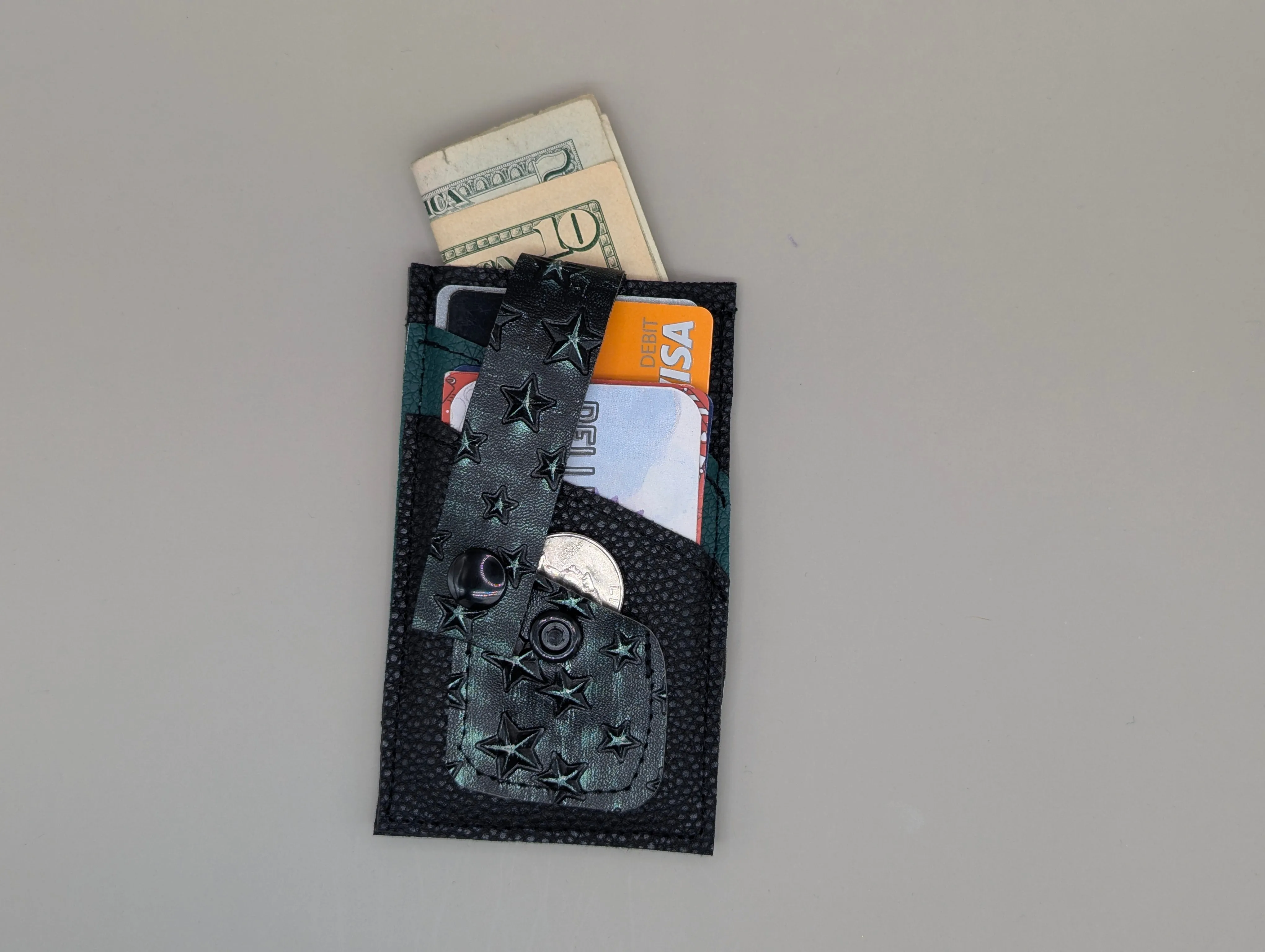 Card wallet with coin pocket