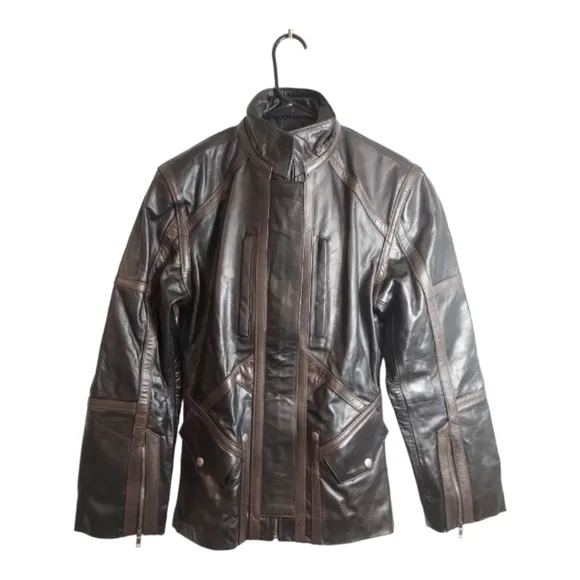 Celeb Womens genuine Captain America Sebastin leather jacket sz S