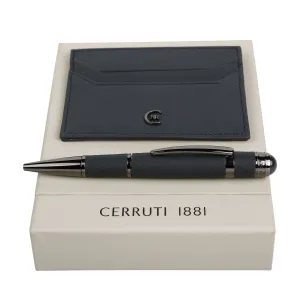 CERRUTI 1881 NPBC774N - Set CERRUTI 1881 Dark Blue (ballpoint pen & card holder)