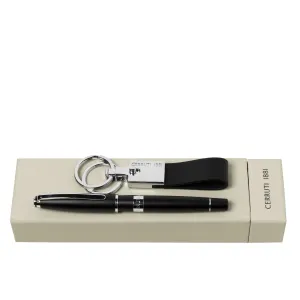 CERRUTI 1881 NPKR990A-Set CERRUTI 1881 Black (rollerball pen & key ring)