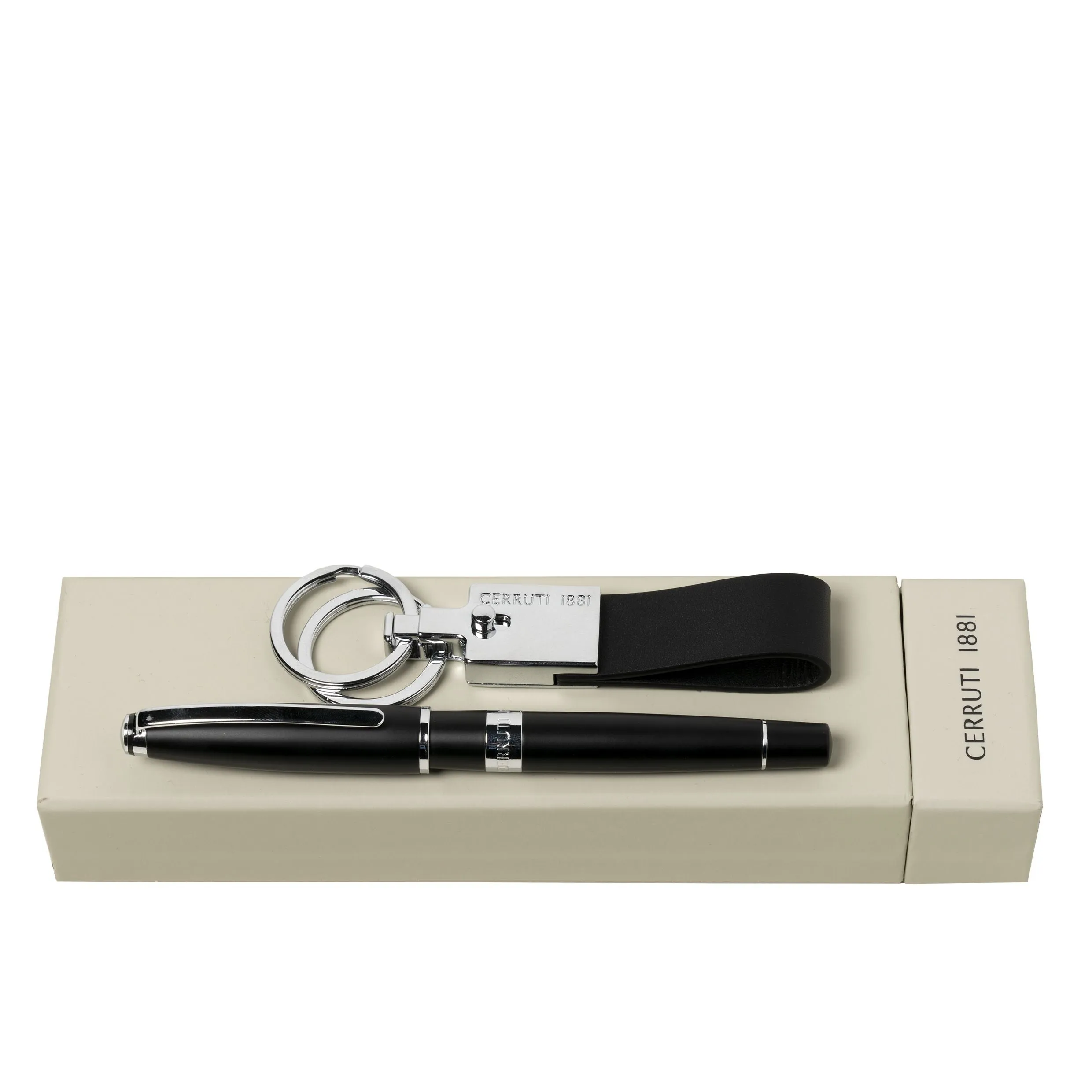 CERRUTI 1881 NPKR990A-Set CERRUTI 1881 Black (rollerball pen & key ring)