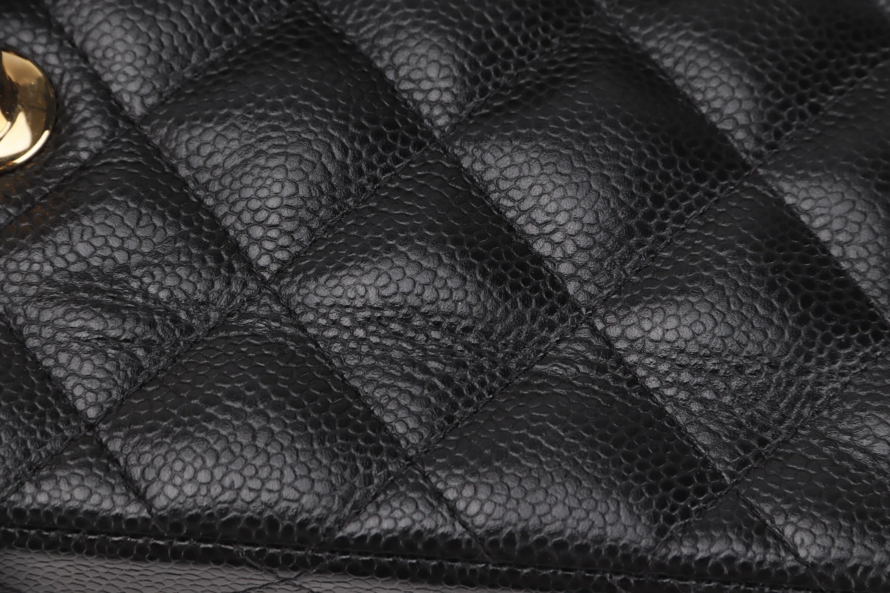 CHANEL DOUBLE FLAP BAG (1980xxxx) JUMBO BLACK CAVIAR LEATHER GOLD HARDWARE, NO CARD & DUST COVER