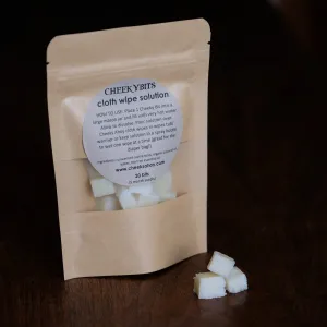 Cheeky Bits Cloth Wipe Solution - 20 bits in Kraft Bag