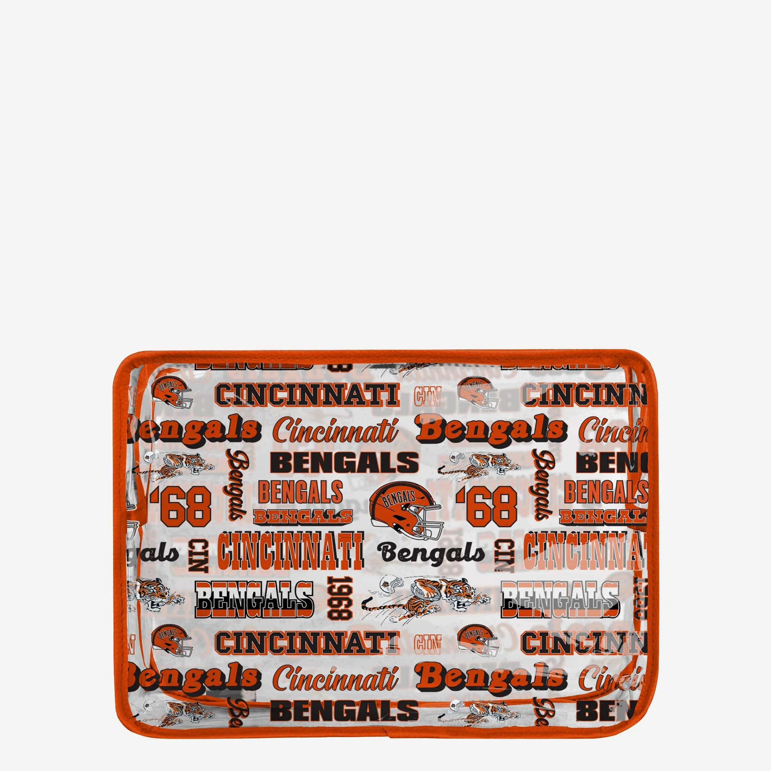 Cincinnati Bengals Repeat Retro Print Clear Cosmetic Bag