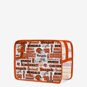Cincinnati Bengals Repeat Retro Print Clear Cosmetic Bag