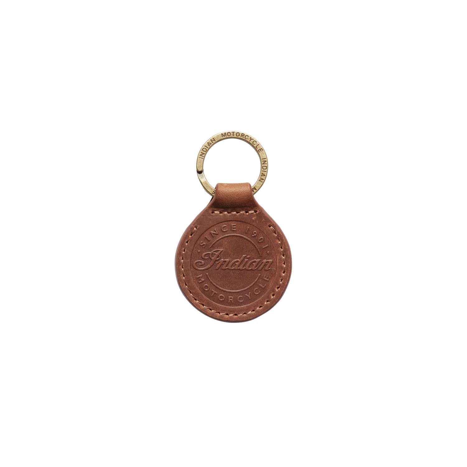 Circle Leather Key Ring
