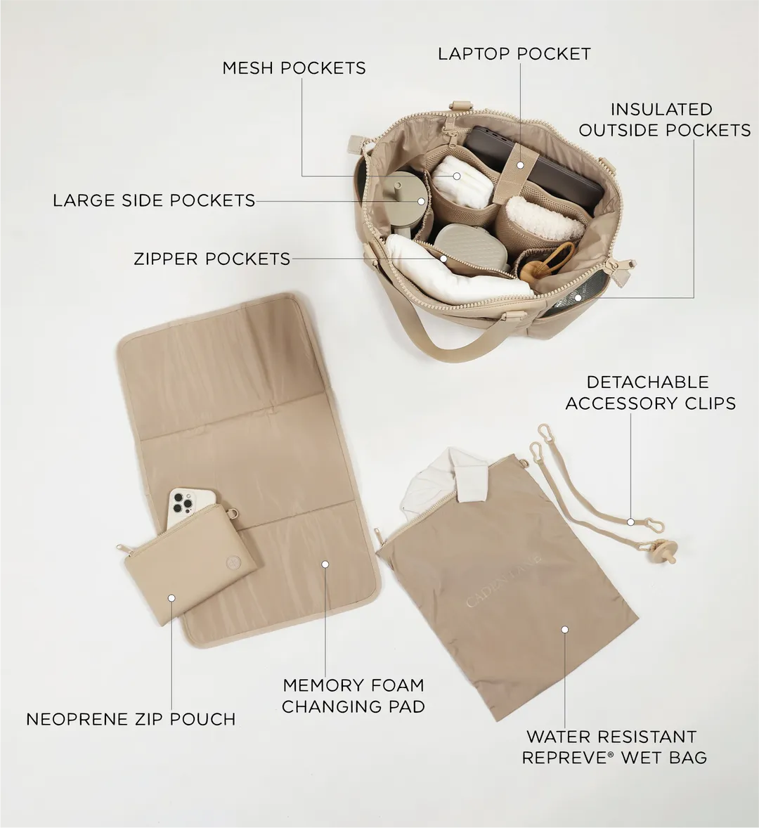 CL Lane Diaper Bag Tote | Sea