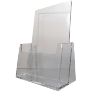 Clear Acrylic 5.5" x 8.5" Bi-Fold Countertop Brochure Holder