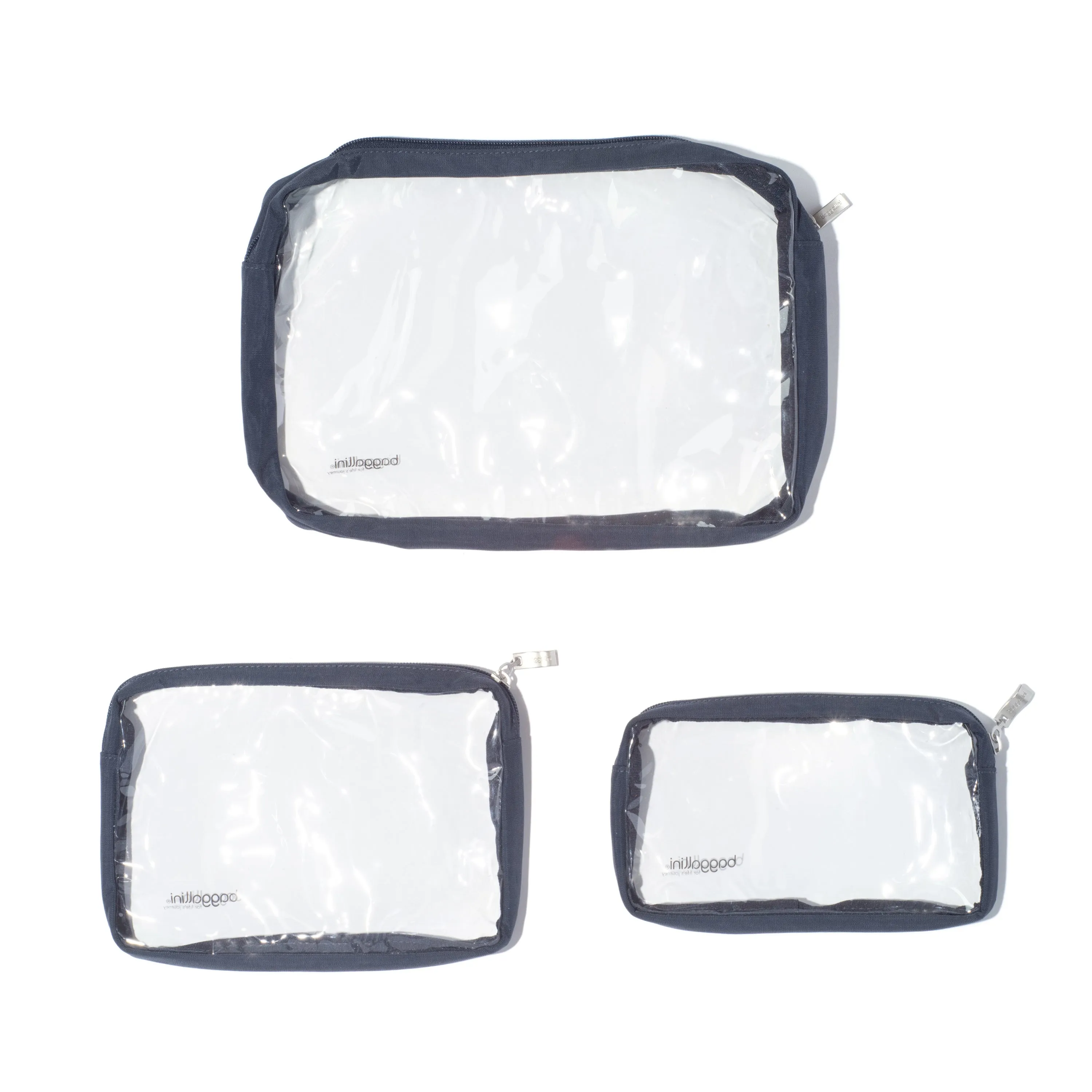 Clear Travel Pouches 3 Piece Set Cosmetic Toiletry Bags