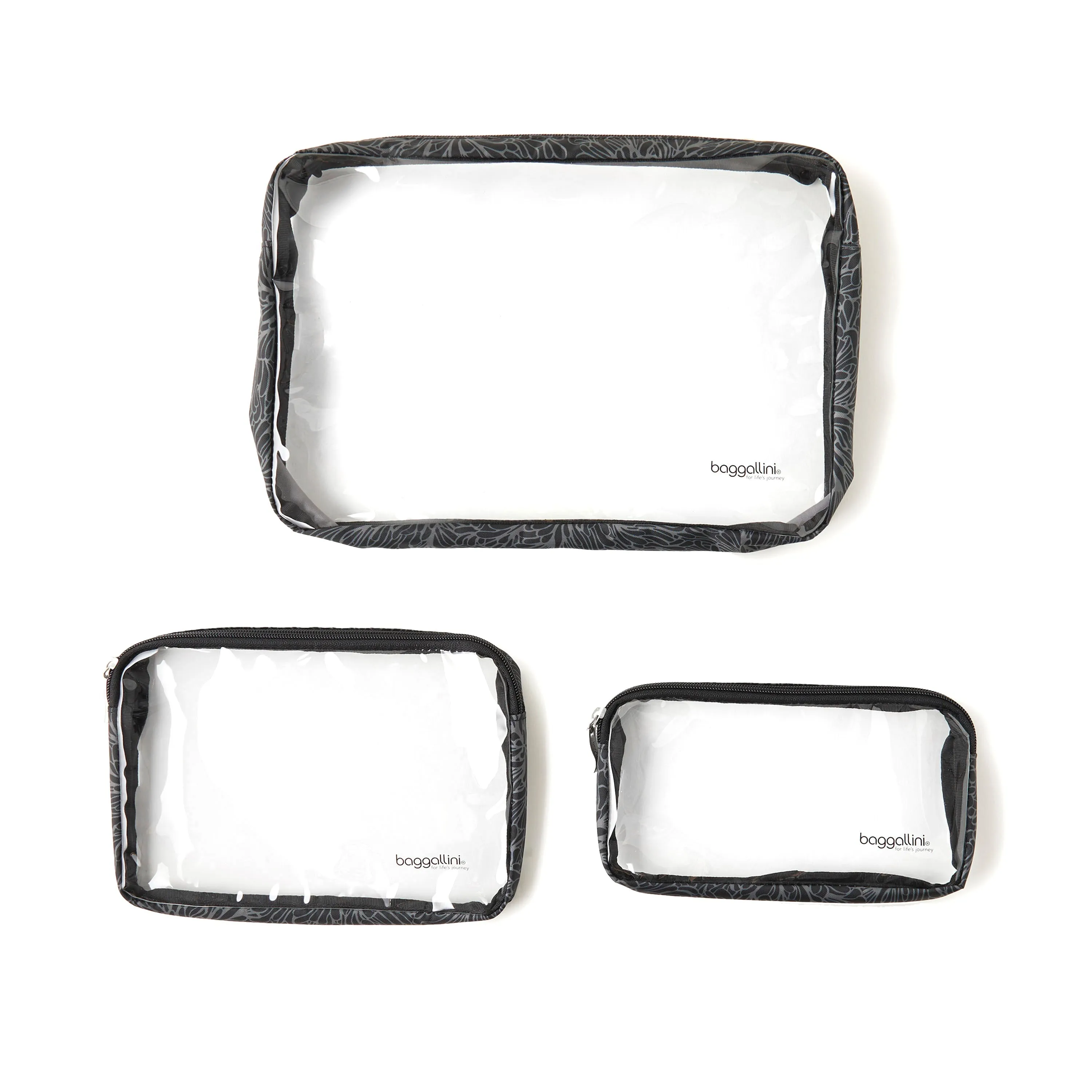Clear Travel Pouches 3 Piece Set Cosmetic Toiletry Bags