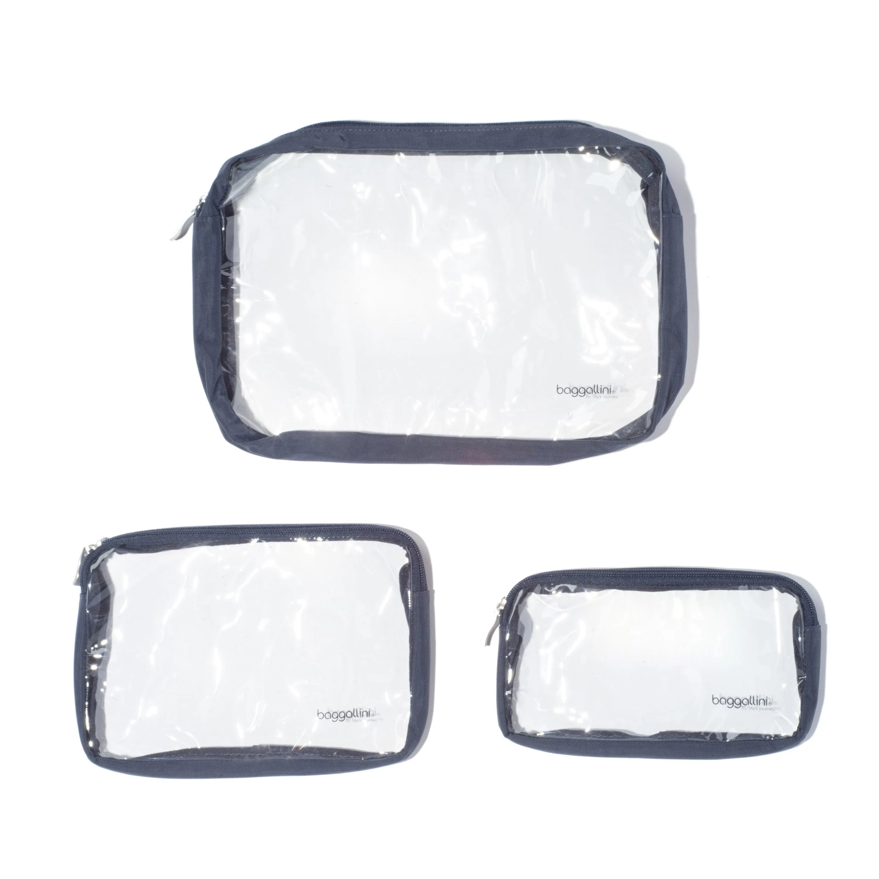 Clear Travel Pouches 3 Piece Set Cosmetic Toiletry Bags