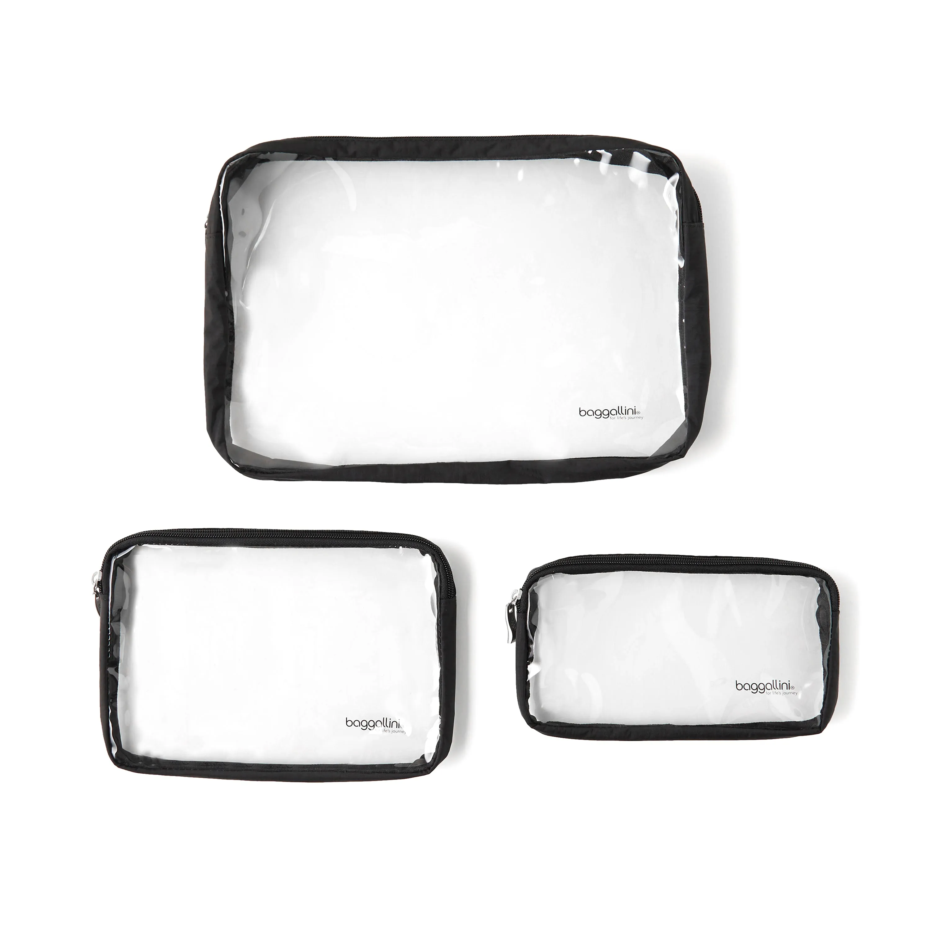 Clear Travel Pouches 3 Piece Set Cosmetic Toiletry Bags