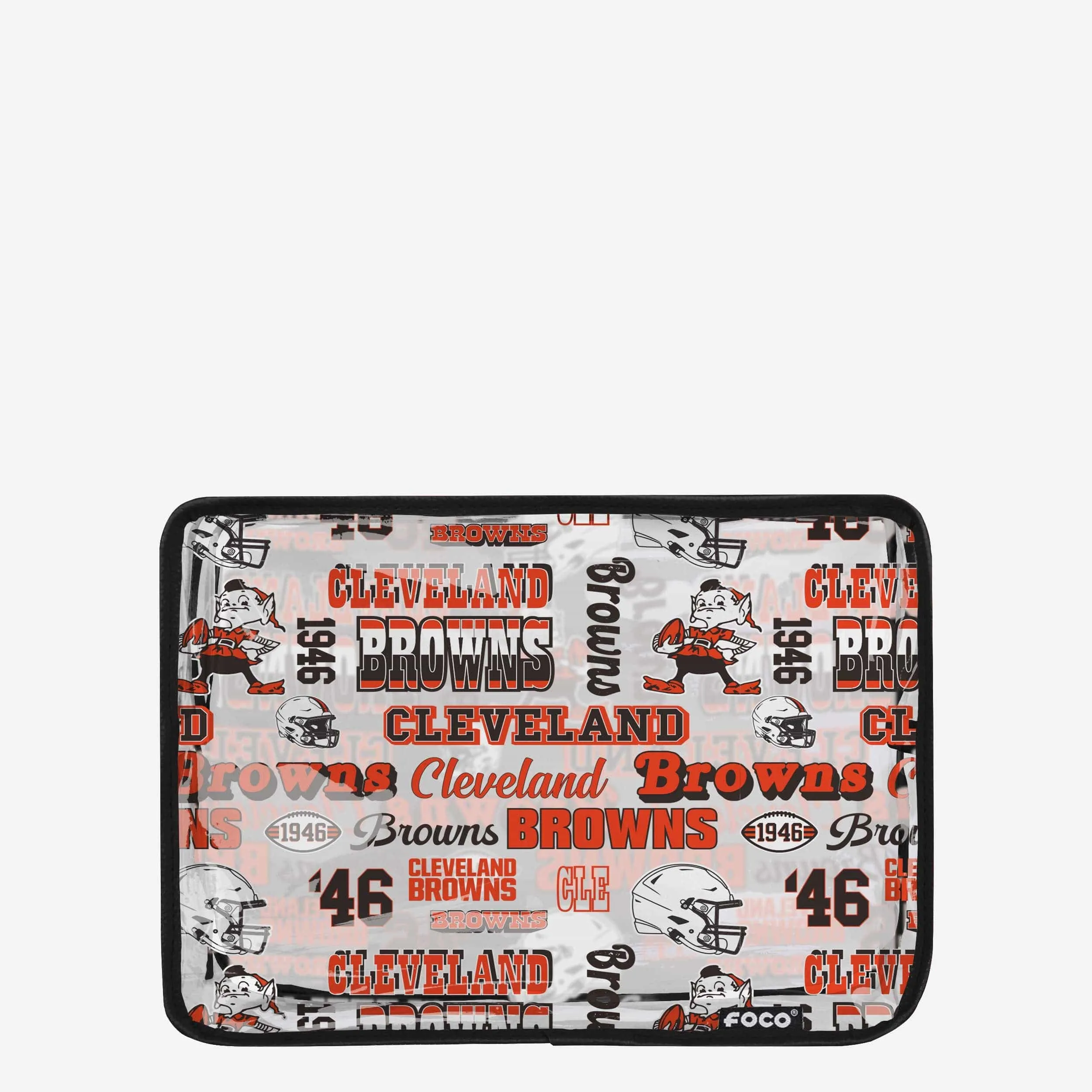 Cleveland Browns Repeat Retro Print Clear Cosmetic Bag