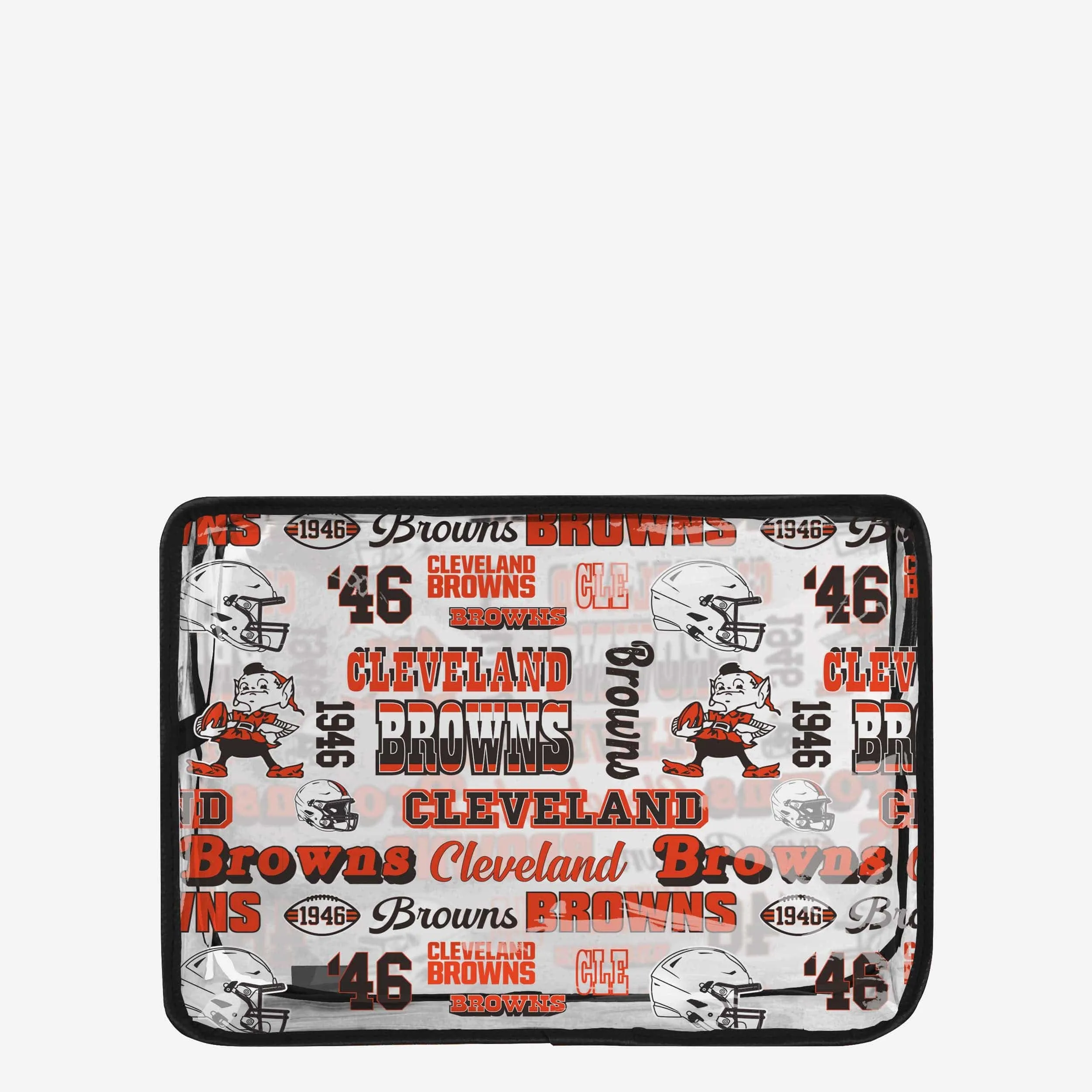 Cleveland Browns Repeat Retro Print Clear Cosmetic Bag