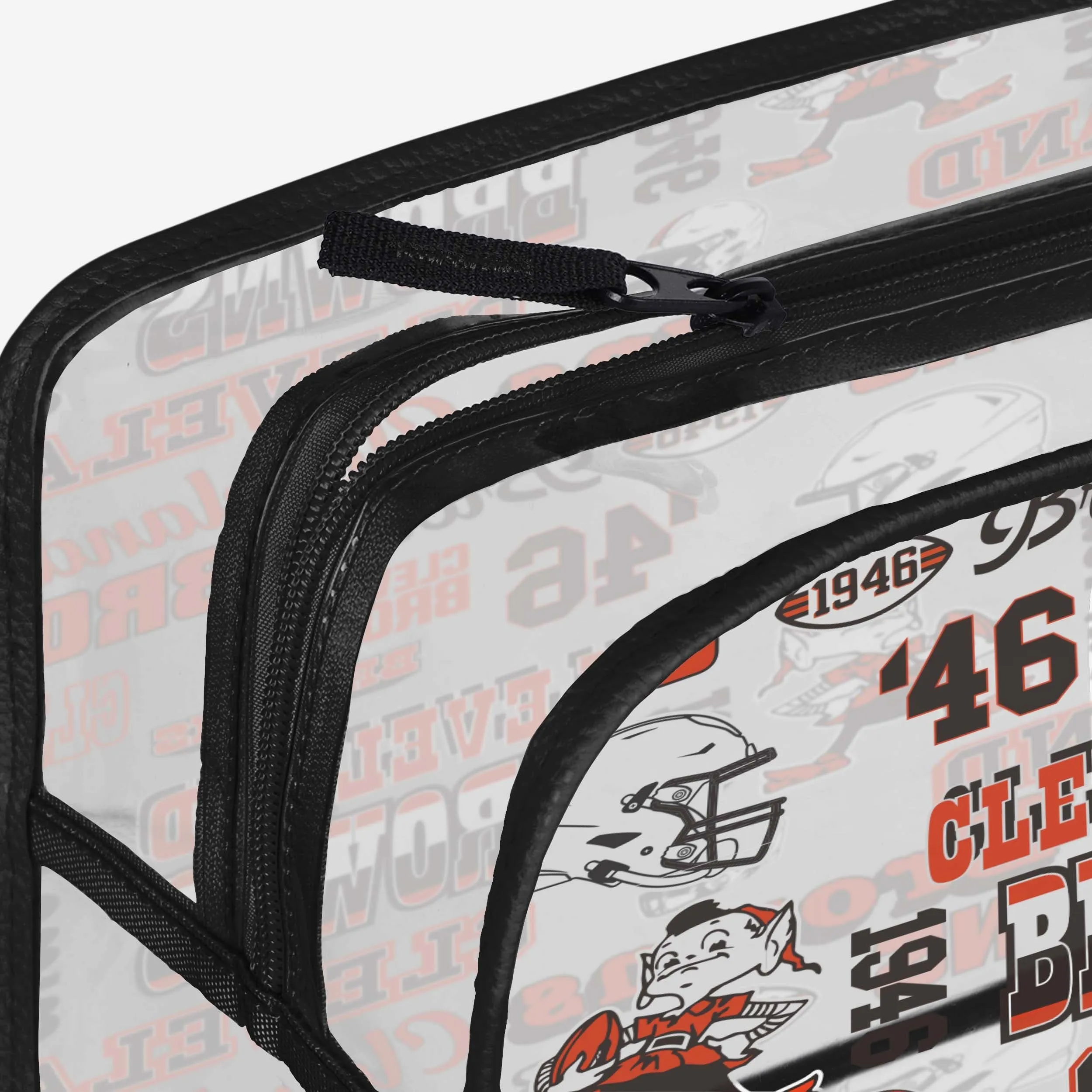 Cleveland Browns Repeat Retro Print Clear Cosmetic Bag