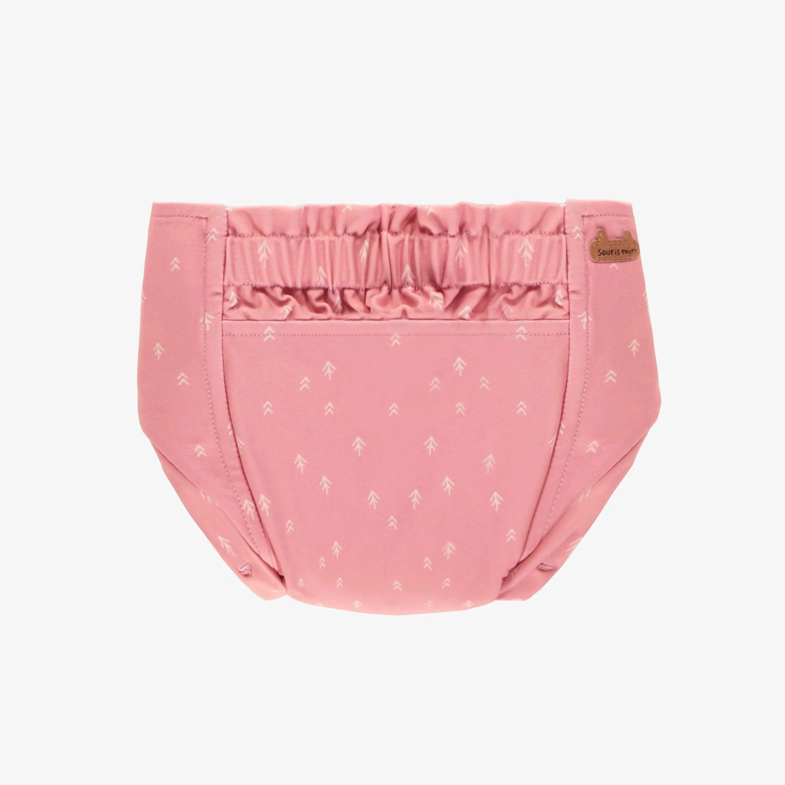 Couche réutilisable ultramince rose à motif de flèches, bébé || Ultra-thin pink reusable diaper with arrow all over print, baby