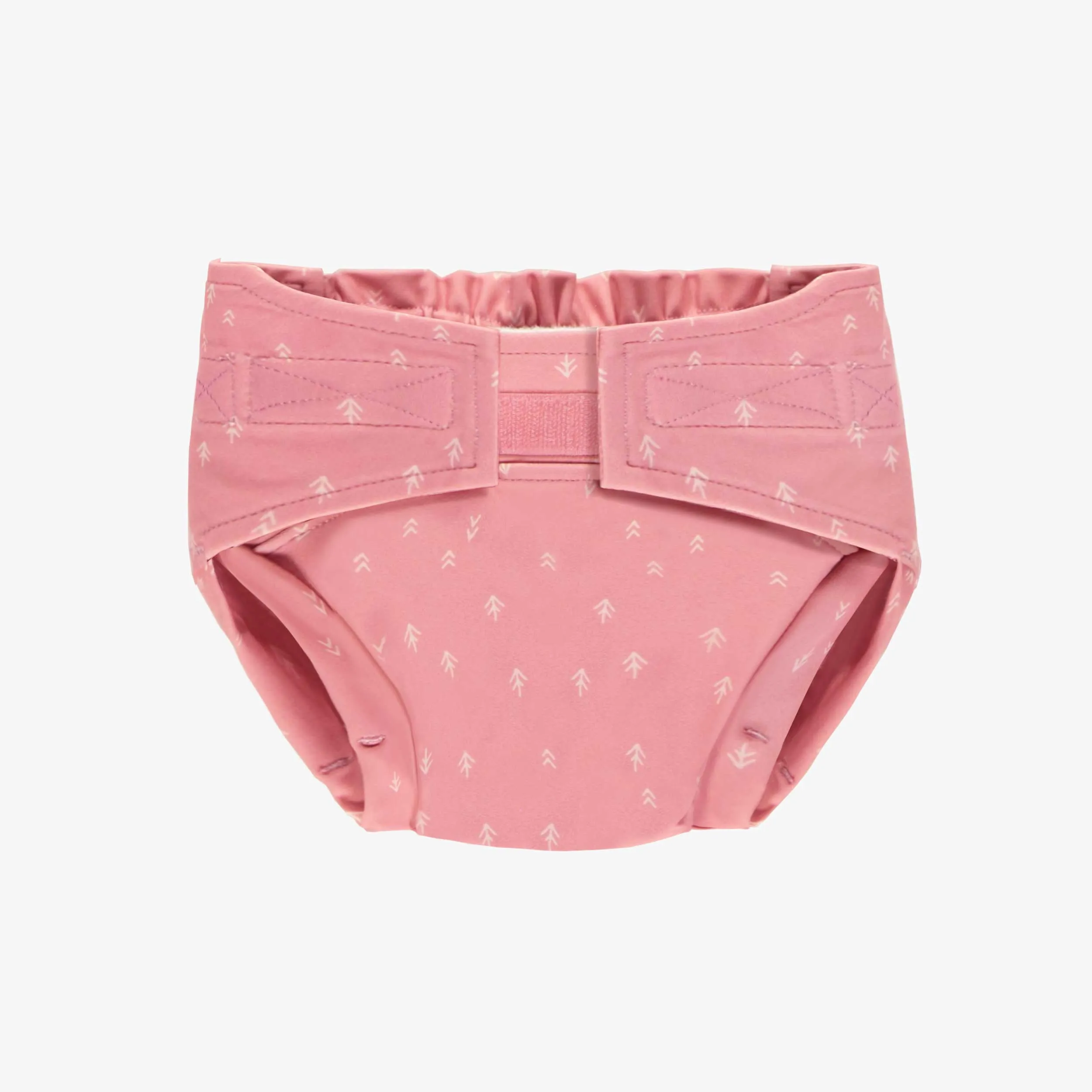 Couche réutilisable ultramince rose à motif de flèches, bébé || Ultra-thin pink reusable diaper with arrow all over print, baby