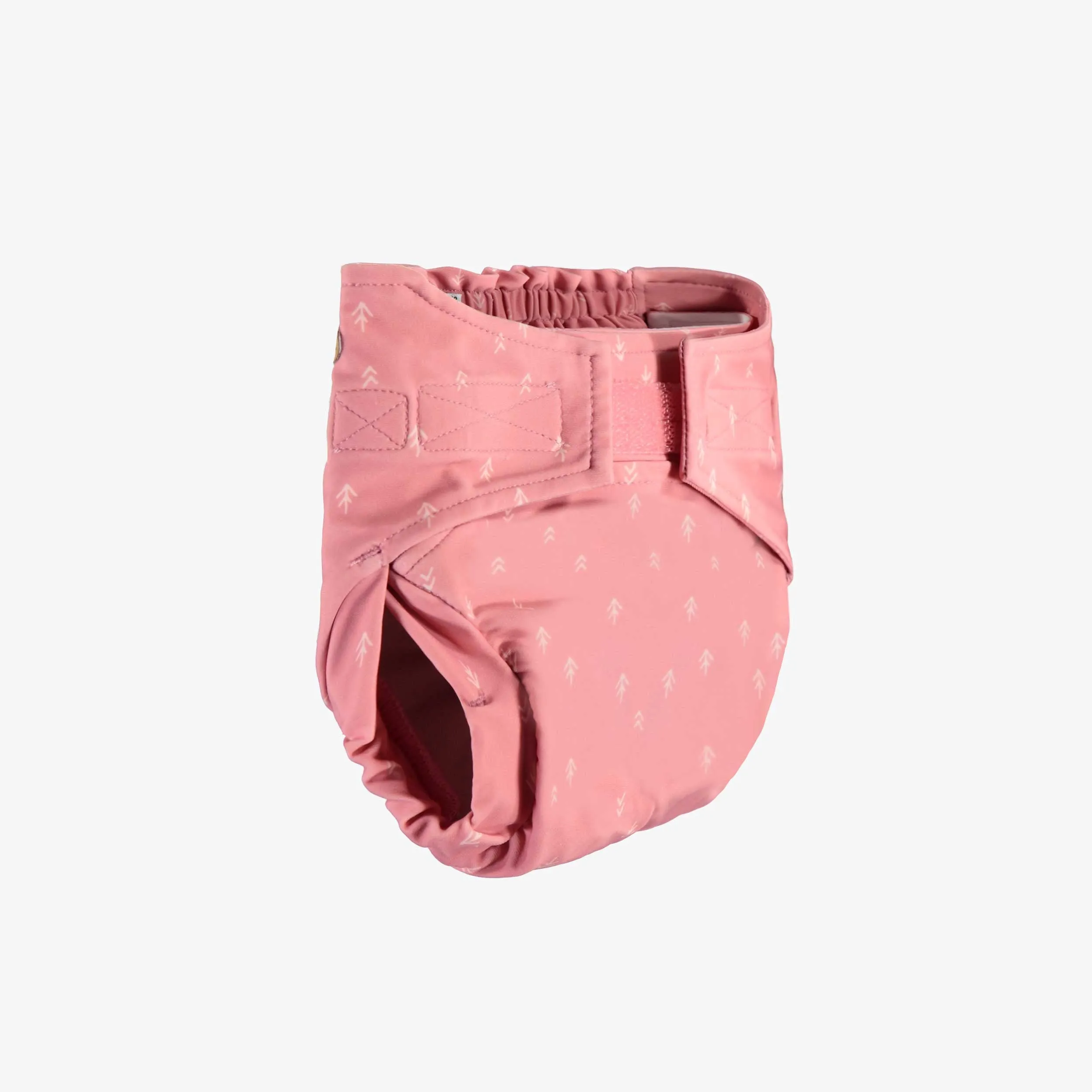 Couche réutilisable ultramince rose à motif de flèches, bébé || Ultra-thin pink reusable diaper with arrow all over print, baby