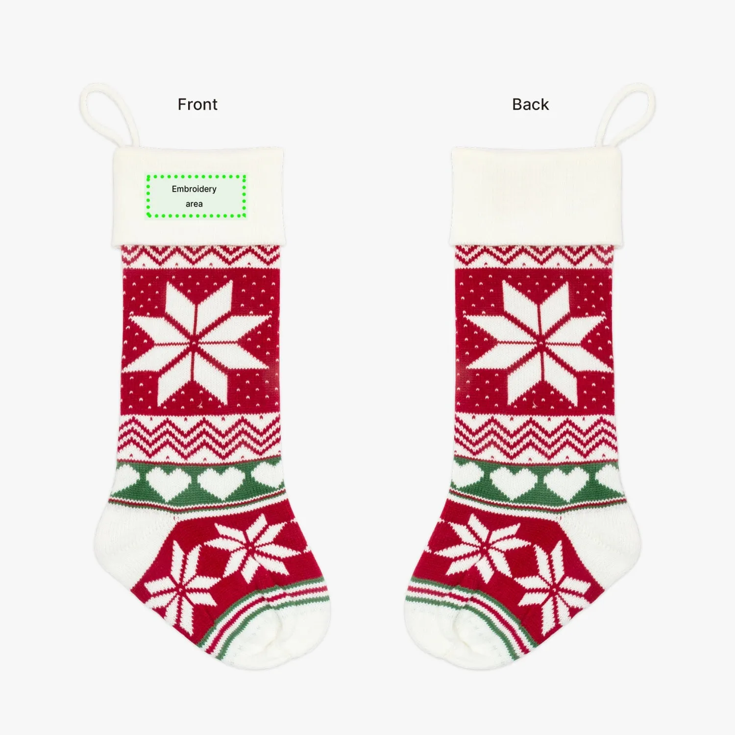 Custom Long Knitted Embroidered Christmas Stocking