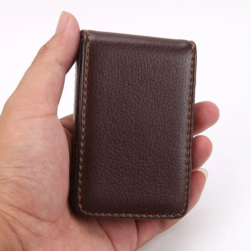 Cyflymder New Business Card Holder Men's Card Id Holders Magnetic Attractive Card Case Box Mini Wallet Male Credit Card Holder