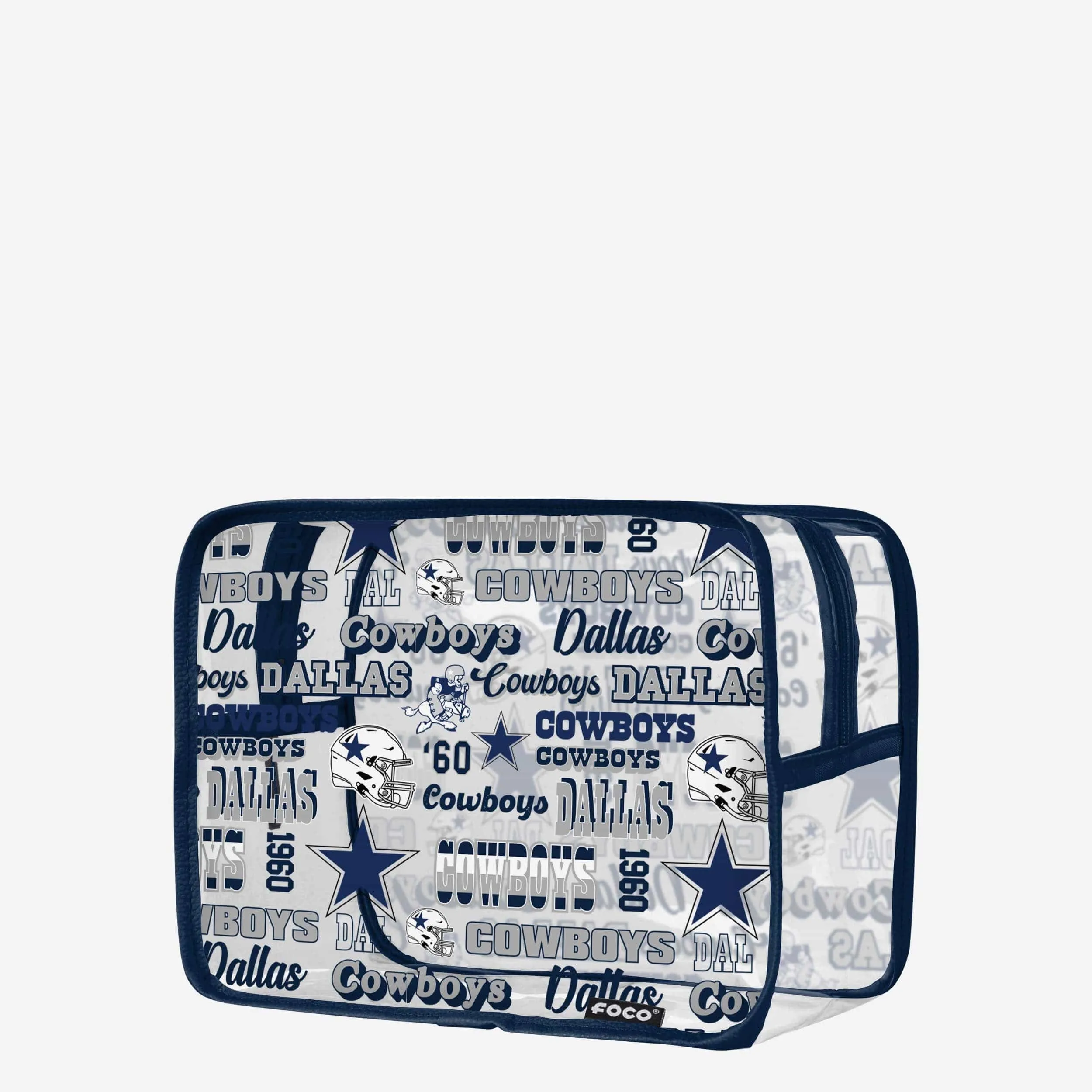 Dallas Cowboys Repeat Retro Print Clear Cosmetic Bag