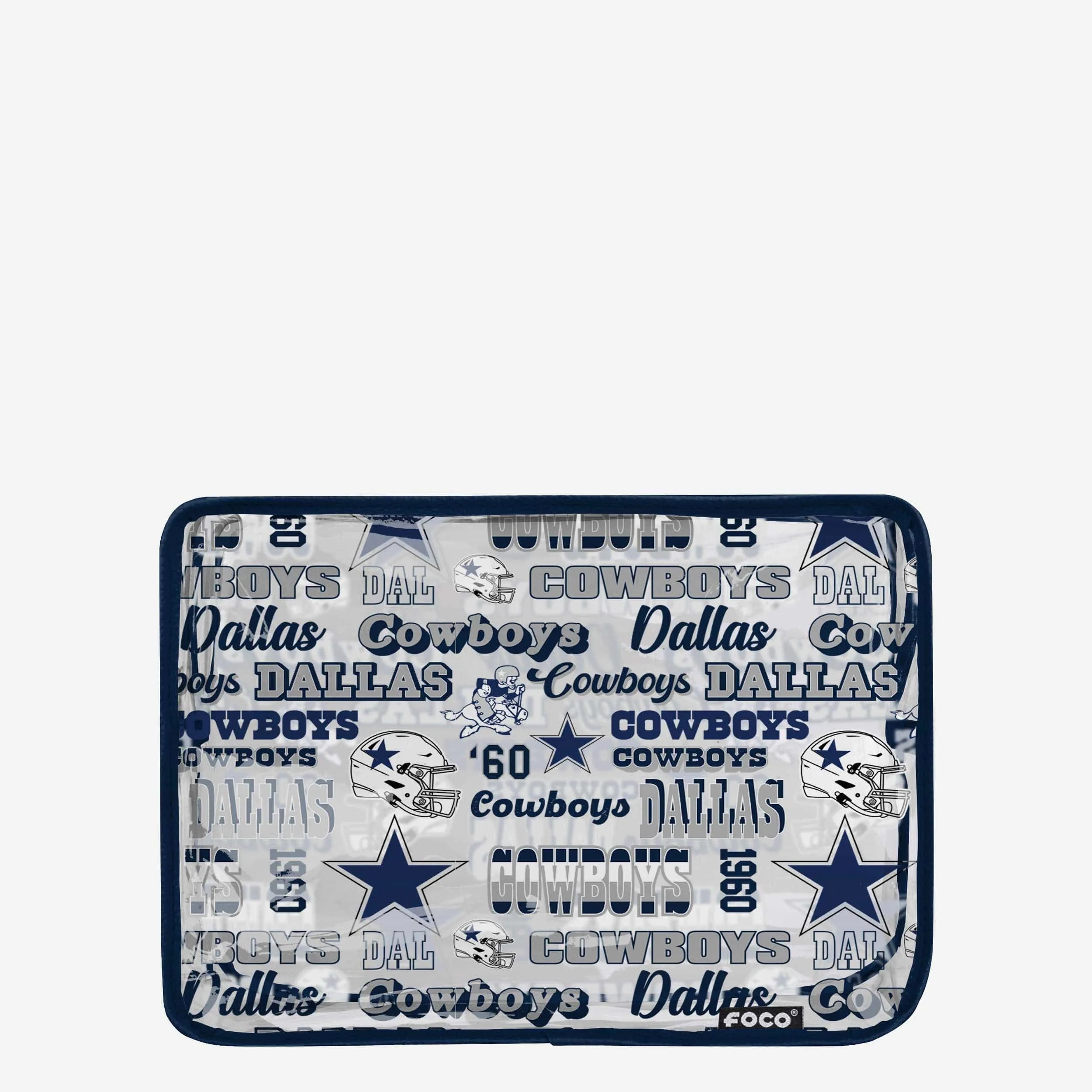 Dallas Cowboys Repeat Retro Print Clear Cosmetic Bag