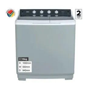 Defy 15Kg Twin Tub Washer Metallic DTT151