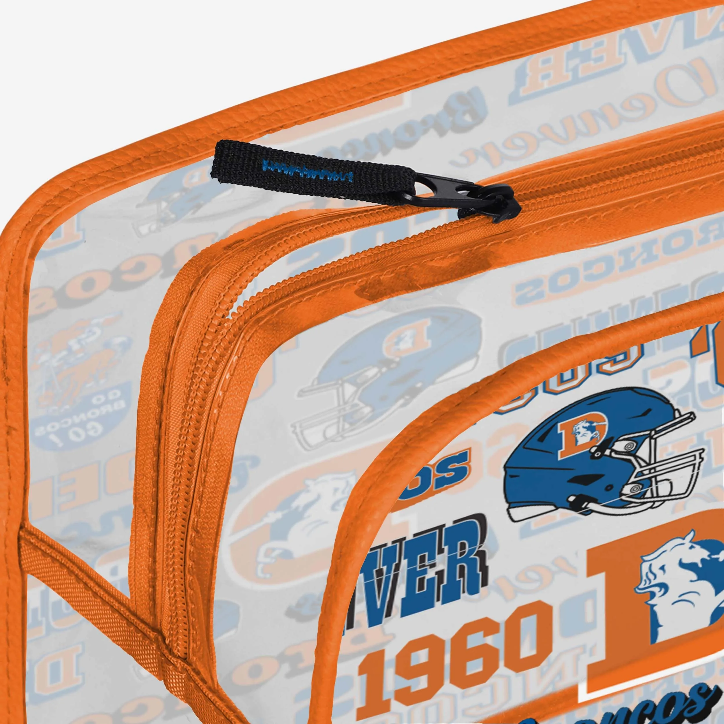 Denver Broncos Repeat Retro Print Clear Cosmetic Bag