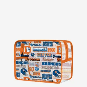 Denver Broncos Repeat Retro Print Clear Cosmetic Bag